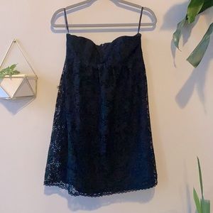 Cute black lace sundress with deep V Sz 4